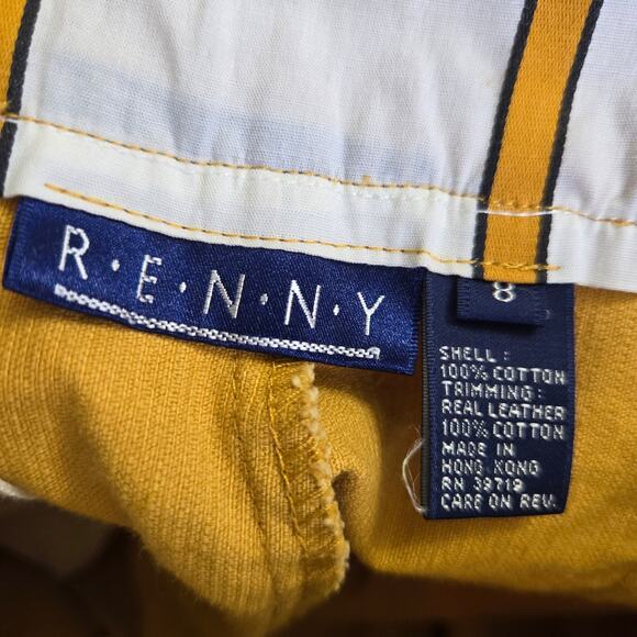 Renny Womens Vtg 90s Y2K Equestrian High Waist Corduroy Leather Riding Pants 8 - Picture 11 of 12